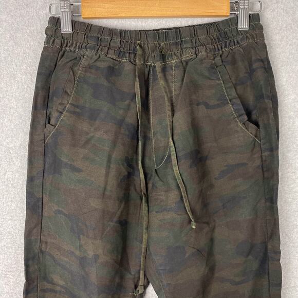 NSF Clothing Womens P/XS Camo Linen Blend High Rise Jogger Pant - Picture 2 of 8